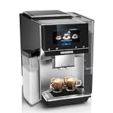 Siemens Kaffeevollautomat EQ700 integral, großes farbiges TFT-Display, 36 Heiß- und Kaltgetränke, Cold Brew, 2-Tassen-Funktion, Steuerung per App, autom. Reinigungssystem, Edelstahl schwarz, TQ717D03