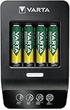VARTA Akku Ladegerät, inkl. 4x AA 2100mAh, Batterieladegerät für wiederaufladbare AA/AAA, LCD Ultra Fast Charger+, Einzelschachtladung, 3 Modi: Schnellladen, Laden, Auffrischen, inkl. 12V Adapter