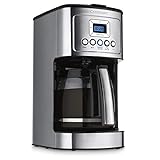 Cuisinart 14-Cup Coffee Maker, Programmable PerfecTemp Glass Carafe Coffee Machine with 1-4 Cup Setting, Brew Strength Control and Brew Pause, Stainless Steel (DCC-3200C)