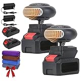 2026 New Battery Operated Heater, Battery Powered Heater, 1500mah Rechargeable Space Heater with Anti-Tilt, Quiet Long Heating, Portable for Car/Camping/Golf Cart, Indoor Use (2 battery set*1)