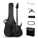 Ktaxon 39" Electric Guitar with 20Watt Amp, Full Size 170 Model Starter Guitar Kit for Beginners & Professionals W/Bag, Strap, Upgrade Cable, Guitar Capo, Tremolo Arm - Matte Back