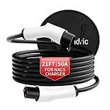 Wissandric 21FT Tesla Extension Cord 50A 240V, Heavy Duty Waterproof EV Charging Extension Cable for NACS Charger, Safe & Reliable for Model X/Y/3/S (21FT,50A)