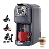 Multi-Capsule Espresso 4in1 Coffee Maker,Single Serve Coffee Machine for Nespresso,Dolce Gusto,ESE Pods & Ground Coffee or Hot Water,Smart & Compact Design in Any Space,20Bar,CM-C05A