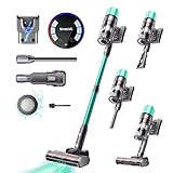 SmartAI V5 Aspiradora sin Cable, 55Kpa/600W/80Mins Aspirador Escoba Vertical Potente con Modo Automático, Alta Capacidad Batería Aspirador Inalámbrico Antienredo para Suelo/Alfombra/Pelos de Animales