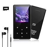 Cetoon Lettore MP3 Cetoon 64GB con Bluetooth 5.3 - Lettore musicale con altoparlante, Suono Hi-Fi,E-Book, Radio FM - Tasti Touchscreen, Cuffie in Dotazione