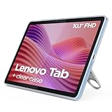 Lenovo Tab, Display 10.1" FHD, Processore Mediatek Helio G85, RAM 4GB, Memoria 128GB, WiFi 6, Tablet Android 14, Clear Case incluso - Polar Blue