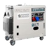 Könner & Söhnen KS 9200HDES-1/3 ATSR - Stromerzeuger 18PS, 4-Takt Dieselmotor mit E-Start, Vorwärmer, Automatischer Spannungsregler, Lärmarm, 7500/6400 Watt, 1x16A (400V)/ 1x32A (230V)