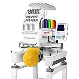 Smartstitch S-1001 Macchina da Ricamo Aggiornata 10 Aghi,Velocità Massima 1200SPM,Touch Screen 7",Area di Ricamo 24x36cm(9.5x14.2"),Macchine da Ricamo Commerciali per Tessuti Piatti,Cappelli,Magliette