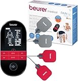 Beurer EM 59 Heat digitales TENS / EMS Gerät, 4-in-1 Reizstromgerät zur Schmerztherapie, Muskelstimulation, Massage und Wärmetherapie, inkl. 4 Elektroden und Akku