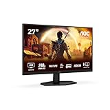 AOC Gaming Q27G42ZE - Moniteur de Jeu Quad HD 27 Pouces, 240 Hz, 1 ms, comp. G-Sync, HDR10 (2560x1440) Noir-Rouge