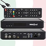TiVuSat Scheda 4K UHD + ricevitore DIGIQuest Q60 Combo 4K H.265 S2+T2 HEVC Set-Top Box, ricevitore certificato TiVuSat con schede, Mediaplayer, WebRadio, USB PVR, EasyMouse HDMI
