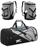 Tolaccea Sac de Sport pour Homme et Femme - 45 à 63 l - Extensible - Grand Sac de Sport avec Compartiment à Chaussures - Compartiment Humide pour Ordinateur Portable