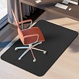 MUEZDUR Office Chair Mat for Carpet and Hardwood Floor, 90x120cm Corduroy Carpet Protector Chair Mat for Home & Office, Easy Glide Heavy-Duty Folding Mat (Black)