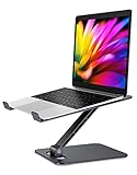 Babacom Laptop Ständer Höhenverstellbar, Faltbarer Stand aus Aluminiumlegierung Ergonomischer, Belüfteter Laptopständer Kompatibel mit MacBook Air, Pro, Allen Laptops 10-16" (Schwarz)