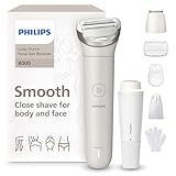 Philips Lady Shaver Series 8000 - Cordless, Wet & Dry Electric Shaver, 3-Blade Shaving System, Flexible Shaving Head, LED Light, for Face, Legs, Body & Bikini, 100 Mins. Runtime, Model BRL159/00