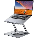 JOYEKY Laptop Stand for Desk, Adjustable Computer Stand with 360° Rotating Base, Ergonomic Laptop Riser for Collaborative Work, Foldable & Portable Laptop Stand, fits for All 10-16" Laptops