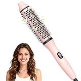 Bopcal Thermal Brush 3 in 1 - Thermobürste Rundbürste mit Digital Display, Ionische Lockenbürste Reduziert Frizz, Thermo Bürste für Glattes, Voluminöses & Lockiges Haar, Dual-Spannung, Rosa