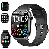 Smartwatch Herren Damen, 1,96" HD Smartwatch Damen mit Telefonfunktion, Smart Watch Fitnessuhr 113+ Sportmodi, IP68 Wasserdicht, Sportuhr mit Herzfrequenz Schlafmonitor Schrittzähler, für Android iOS
