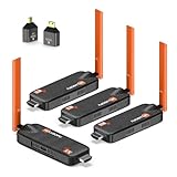 Wireless HDMI Transmitter and 3 Receivers, Support Up to 6 Receivers, 5.8G WELUSOPU HDMI Wireless Extender Streaming Content for PC Laptop Camera Cable Box to Multiple TVs Monitors Projectors -165FT