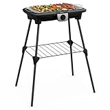 Tefal EasyGrill XXL Barbecue électrique, 2500W, Grille Inox, Surface de cuisson extra-large, 5 températures, Pieds Amovibles, Intérieur/Extérieur, BG921812