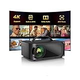 Projector-4K with WiFi and Bluetooth: [50W DoIby/AI Auto Focus/Built-in APPs] Outdoor-Projector Smart OS 2.0, ONOAYO Portable Proyector Compatible with Netflix/YouTube/PrimeVideo Upgraded