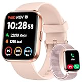 Smart Watch for Women, Answer/Make Calls, Alexa Built-in, 1.85" Touch Screen Fitness Tracker for Android & iPhone, Heart Rate/Sleep/SpO2 Monitor Smartwatch, IP68 Waterproof 100+ Sport Modes, 2 Bands