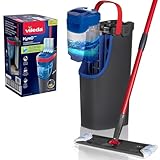 Vileda H2prO Système de Balai Plat, Séparation révolutionnaire de l'eau Propre et Sale, Conception économe en Eau, Rangement Compact, Poignée Ergonomique, Puissance de la Microfibre