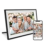 Digital Picture Frame 10.1 Inch WiFi Digital Photo Frame IPS HD Touch Screen Smart Cloud Photo Frame with 32GB Storage, Auto-Rotate, Easy Setup to Share Photos or Videos Remotely via AiMOR APP (Black)