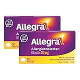 Allegra Allergie Tabletten | 2x50 Stk | Antiallergikum | Wirkstoff Bilastin | schnell und 24 Std wirksam bei Heuschnupfen, Tierhaarallergie, Hausstauballergie, Nesselsucht (Urtikaria)