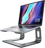 Nulaxy Fully Aluminum Detachable Laptop Stand, Ergonomic Ventilated Cooling Laptop Holder for Desk, Anti-Slip Computer Riser Notebook Stand Compatible with All 10-16" MacBook/Dell XPS/HP/Lenovo, Grey