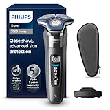PHILIPS Shaver Series 7000 – Elektrischer Nass- und Trockenrasierer für Herren mit aufklappbarem Trimmer, Ladestation & Reiseetui (Modell S7887/35)
