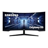 Samsung Monitor Gaming Odyssey G5 (C34G55), Curvo (1000R), 34", 3440x1440 (Ultra WQHD), 21:9, HDR10, VA, 165 Hz, 1 ms, FreeSync Premium, HDMI, Display Port, PBP, Flicker Free
