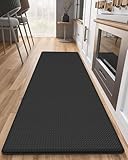 Color&Geometry Anti Fatigue Cushion Kitchen Mat for Floor,Easy Clean, Water & Oil Proof, Anti Slip, Foam Rubber Runner Rug for Front Sink Comfort Standing, Black 17"x59"
