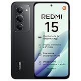 XIAOMI Redmi 15, Smartphone 8+256GB, DotDisplay FHD+ 144Hz da 6,9", Snapdragon 685, doppia fotocamera AI da 50MP, Batteria da 7000mAh, Garanzia di 2 anni, Nero, Caricabatterie non incluso