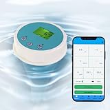 6-in-1 Wassertester mit Bluetooth & Datenspeicherung Schwimmbad-Wasserqualitätsmesser für Chlor, pH, EC (Leitfähigkeit), ORP, Salzgehalt & Temperatur, inkl. Smart-App für Pool, Hydroponik & Aquarien