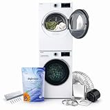 Splendide DV1725X & WFL2500X Replaces WFL1300XD Washer & DV6500X Dryer Stacked Bundle with Vent Kit & SK04 Stack Kit Included + Starter Laundry Powder - Updated Design- Freight Delivery