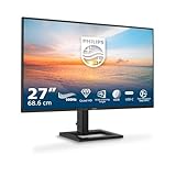 Philips 27E1N1600AM - 27 Zoll Quad HD Monitor, Lautsprecher, höhenverstellbar (2560x1440, 100Hz, 1x HDMI 1.4, 1x USB-C (65W PD), USB Hub) schwarz