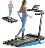 6 en 1 Cinta de Correr Plegable, 12% Inclinación Cinta de Andar Electrica, 16KM/H Under Desk Treadmill for Home, Frecuencia Cardíaca, Dual Pantalla Walking Pad, Altavoces Bluetooth & App