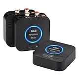 1Mii 2.4GHz (1 TX+2 RX) Wireless Audio Transmitter Receiver Set for TV, 25ms Low Latency RCA AUX Wireless Audio Adapter Kit for Projector/PC/Home Stereo/Speaker/Amplifier/Soundbar, 262Ft Long Range