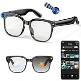 AI Smart Glasses with Camera, 4K 800W HD Video Recording Glasses with Audio, Bluetooth Sunglassess with Camera, Real-Time Translation, Voice Assistant, Object Recognition, Hands-Free Music Calls