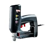 Novus Agrafeuse électrique professionnelle J-165 - Agrafeuse universelle à faible recul pour travaux & décoration - Cloueuse agrafeuse filaire pour charpentier