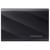 Samsung SSD Externe T9 Portable, 1 To, Vitesses de lecture/écriture jusqu'à 2000 Mo/s¹, USB 3.2 Gen 2x2, Compatible Mac, PC, Android et Appareils photo 12K, Noir, MU-PG1T0B/EU