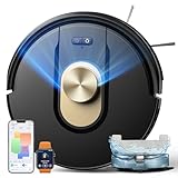 Vexilar Cleanova W9 Robot Aspirateur Laveur, 8000Pa/150Min Aspirateur Robot, Navigation LiDAR avec Cartographie, Zones Virtuelles, Alexa/APP, Idéal pour Les Sols,Tapis Poils d'animaux