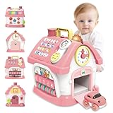 REMOKING ベビートイ 知育玩具 多機能 音楽おもちゃ モンテッソーリ 指先遊び ライト＆サウンド 赤ちゃん 0歳 1歳 2歳 3歳 幼児 おもちゃ 誕生日 出産祝い（ピンク）