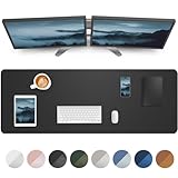 Large Desk pad mat,Mouse Pad,Office Desk Mat, Non-Slip PU Leather Desk Blotter,Large Desk pad,Waterproof Keyboard mat for Office/Home/Decor (Black,48" x 17")
