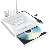 Unitek External CD/DVD Drive USB C Portable DVD Player with SD Card Slots 3 USB Ports CD ROM Burner External Disk Drive Optical Compatible with Laptop Desktop Mac Windows 11/10/8/7 Linux