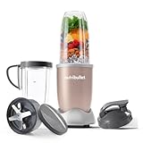nutribullet Blender 900 Series - Powerful 24,000 RPM Extractor Blends Frozen Fruit, Nuts & Ice - 8 Piece Kit Includes Oversized Cup, Tall Cup, Handled Ring & 2 Lids - For Smoothies & Juices