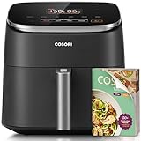 Cosori 9-in-1 TurboBlaze Air Fryer 6 Qt, Premium Ceramic Coating, 90°–450°F, Precise Heating for Even Results, Air Fry, Roast, Bake, Broil, Dry, Frozen, Proof, Reheat, Keep Warm, 120V, Dark Gray