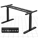 ONNWIN Marco de Escritorio Elevable Eléctrico Ajustable en Altura, con 2 Potentes Motores, Mesa Elevable con Panel Inteligente de 3 Memorias, Soporte hasta 200KG,Negro