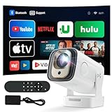 Mini proiettore 1080P video portatile 4K WiFi 6 Android 11 per telefono/PC/laptop/chiavetta, HDMI Home Theater rotazione di 180°